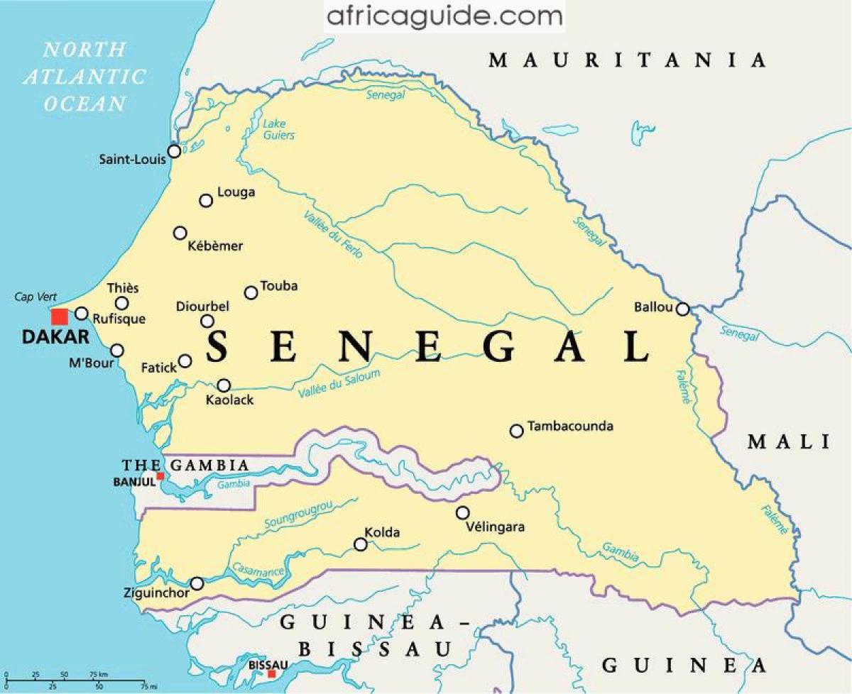 Реки Сенегал карта Африки