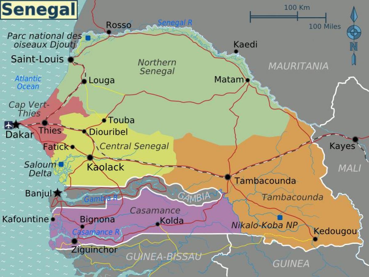 карта Сенегала политических